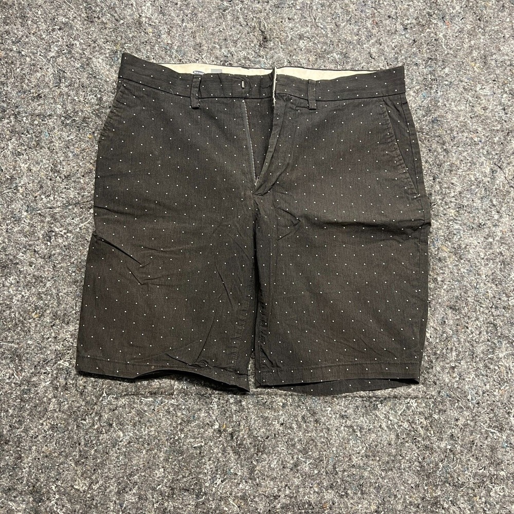 Old Navy Mens Slim Fit Polka Dot Chino Shorts‎ Dark Gray Charcoal Size 30